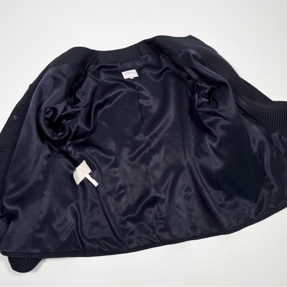 ARMANI COLLEZIONI wool silk blend  navy blue purple jacquard jacket RN 103723 - Picture 7 of 14